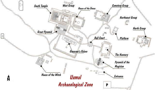 Map of Uxmal